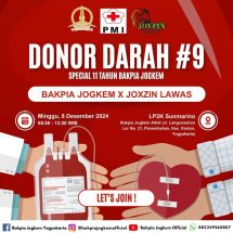 Aksi Donor Darah #9 di HUT ke-11 Bakpia Jogkem Grup